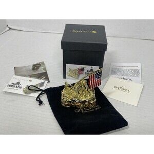 New Art Form Raising The Flag Mount Suribachi Iwo Jima Rhinestone Trinket Box 3"